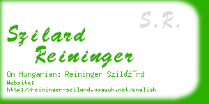szilard reininger business card
